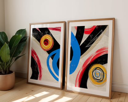 bold double abstract painting statement piece