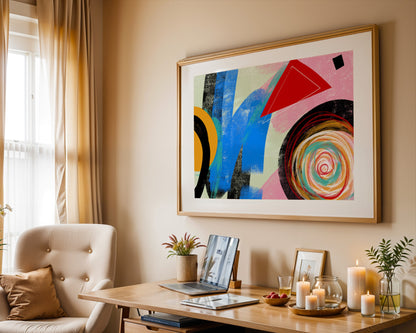 bold and positive abstract print to brighten up drab spaces