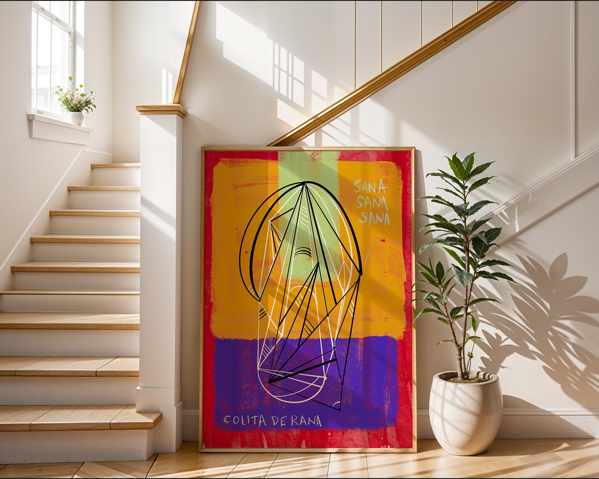 latino mom nursery colorful abstract art