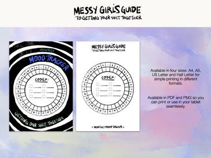 Circular Weekly and Monthly Mood Trackers