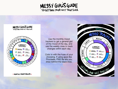 Circular Weekly and Monthly Mood Trackers