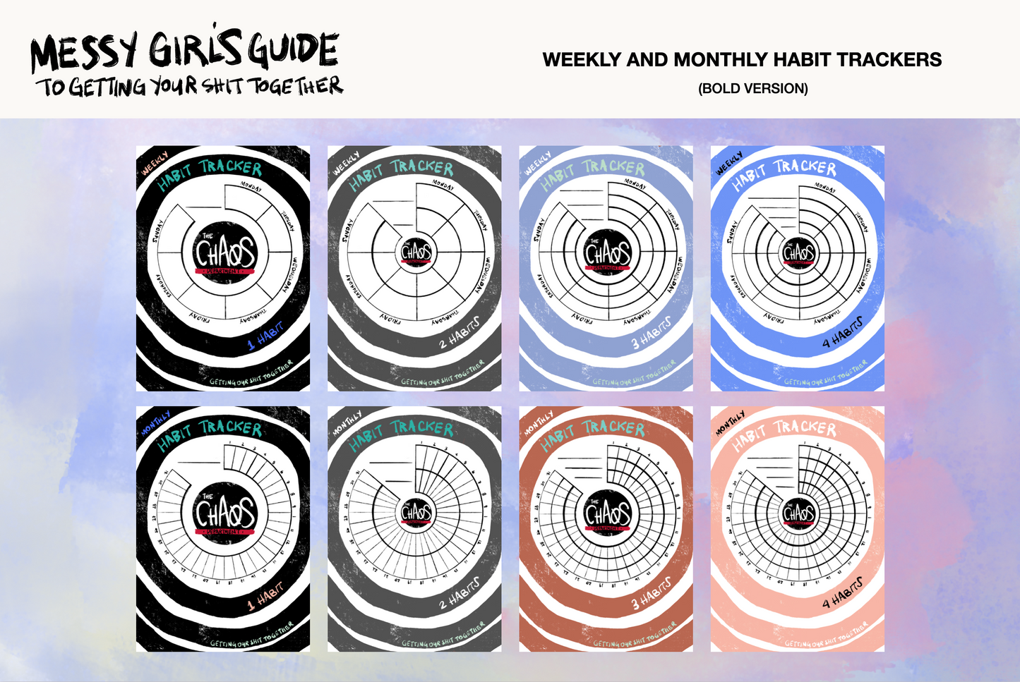 Monthly and Weekly Habit Trackers (Bold Version)